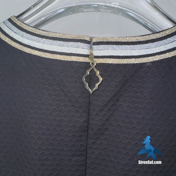 1142 Lilly Pulitzer Mila Shift Dress - Size 4 - Black/Silver - Picture 8 of 16